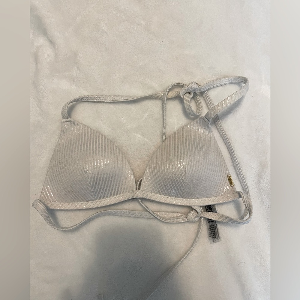 Shimmery white bikini top